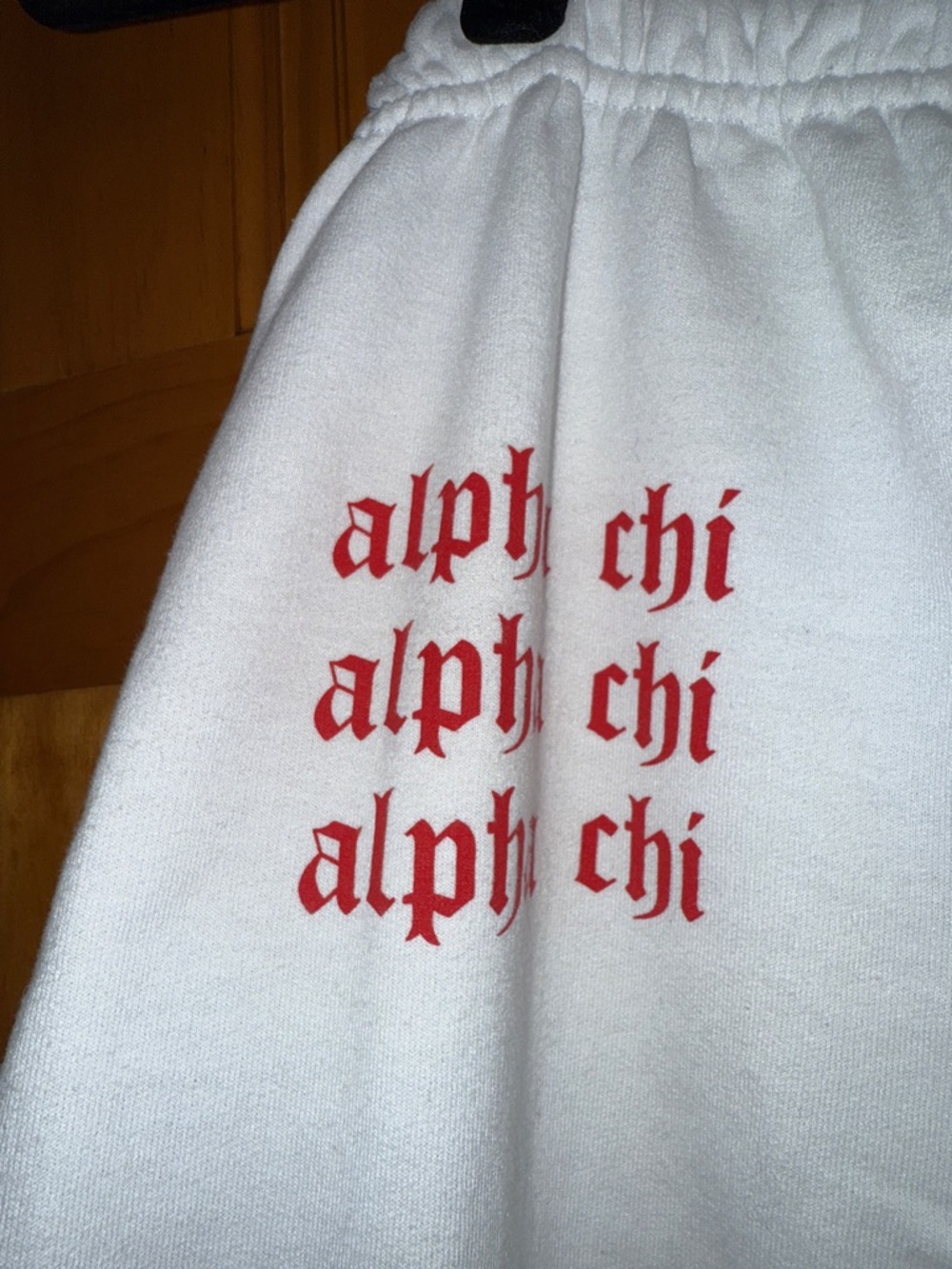 Alpha Chi Omega Sorority Sweatpants with Red Flame Graphic - Picture 4 of 6